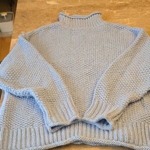 a.n.a Soft Sky Blue Turtleneck Sweater